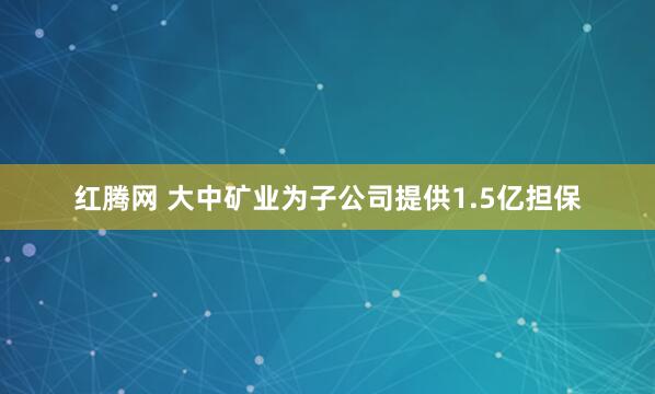 红腾网 大中矿业为子公司提供1.5亿担保